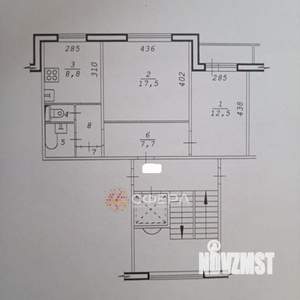 2-к квартира, вторичка, 54м2, 3/10 этаж