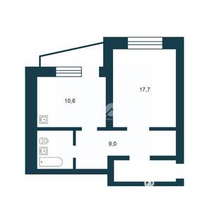 1-к квартира, вторичка, 41м2, 4/6 этаж