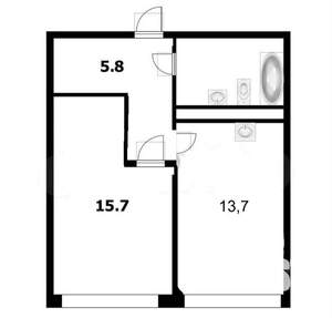 1-к квартира, вторичка, 38м2, 8/10 этаж