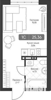 Студия квартира, вторичка, 25м2, 9/22 этаж