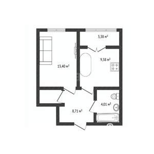 1-к квартира, вторичка, 35м2, 17/25 этаж