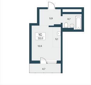 Студия квартира, вторичка, 33м2, 5/18 этаж