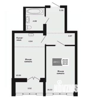 2-к квартира, вторичка, 45м2, 23/25 этаж