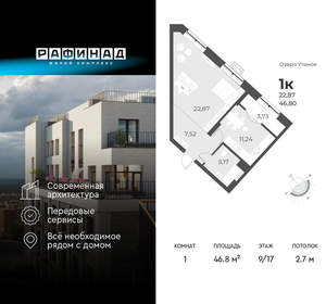 1-к квартира, вторичка, 47м2, 9/17 этаж