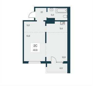 2-к квартира, вторичка, 49м2, 11/17 этаж