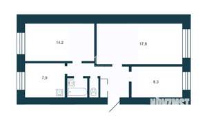 3-к квартира, вторичка, 59м2, 2/9 этаж