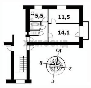 2-к квартира, вторичка, 41м2, 5/5 этаж