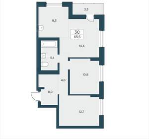 3-к квартира, вторичка, 66м2, 2/18 этаж