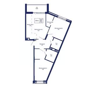 3-к квартира, вторичка, 72м2, 6/14 этаж