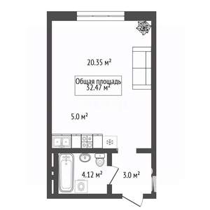 Студия квартира, вторичка, 33м2, 4/10 этаж