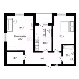 2-к квартира, вторичка, 54м2, 10/10 этаж