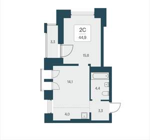 2-к квартира, вторичка, 45м2, 4/23 этаж