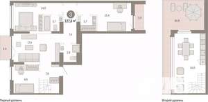3-к квартира, вторичка, 128м2, 7/7 этаж