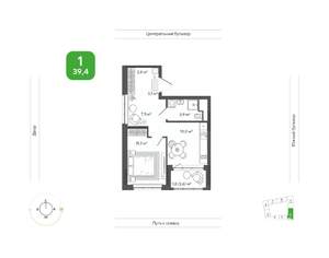 1-к квартира, вторичка, 39м2, 8/11 этаж