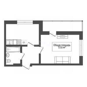 1-к квартира, вторичка, 34м2, 8/25 этаж