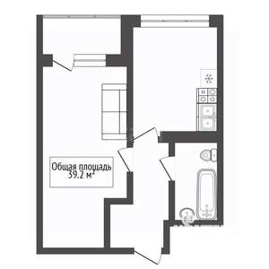 2-к квартира, вторичка, 39м2, 20/26 этаж