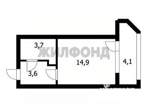 1-к квартира, вторичка, 22м2, 12/25 этаж