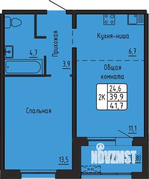 2-к квартира, вторичка, 42м2, 12/17 этаж