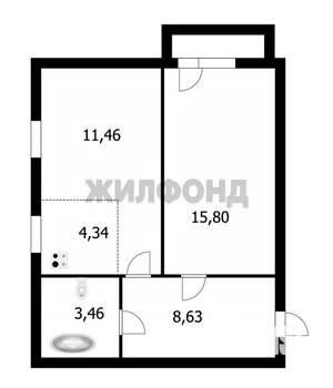 2-к квартира, вторичка, 44м2, 4/4 этаж