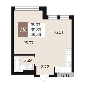 1-к квартира, вторичка, 39м2, 5/10 этаж