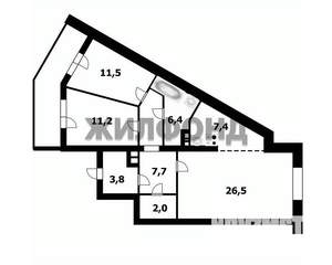 3-к квартира, сданный дом, 78м2, 6/17 этаж