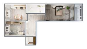 2-к квартира, вторичка, 62м2, 1/17 этаж