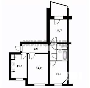 3-к квартира, вторичка, 64м2, 4/5 этаж