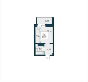 Студия квартира, вторичка, 26м2, 12/25 этаж