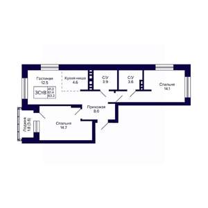 3-к квартира, вторичка, 63м2, 6/11 этаж