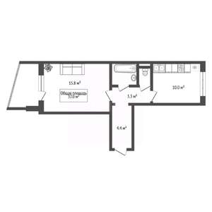 1-к квартира, вторичка, 37м2, 4/9 этаж