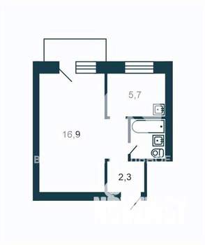 1-к квартира, вторичка, 28м2, 2/5 этаж