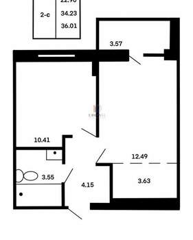 Студия квартира, вторичка, 36м2, 4/13 этаж