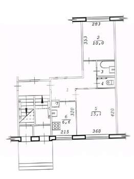 2-к квартира, вторичка, 43м2, 1/5 этаж