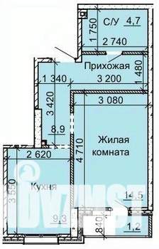 1-к квартира, вторичка, 39м2, 7/16 этаж