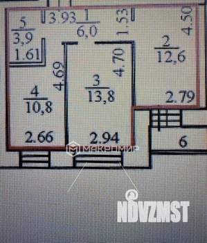 2-к квартира, вторичка, 47м2, 1/10 этаж