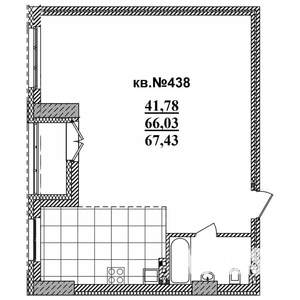 2-к квартира, вторичка, 67м2, 10/19 этаж