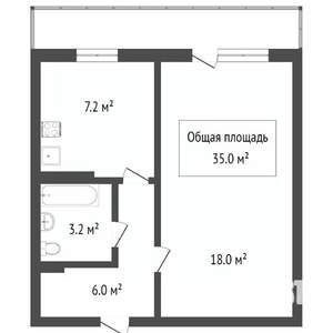 1-к квартира, вторичка, 36м2, 3/17 этаж