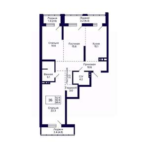 3-к квартира, вторичка, 99м2, 3/30 этаж
