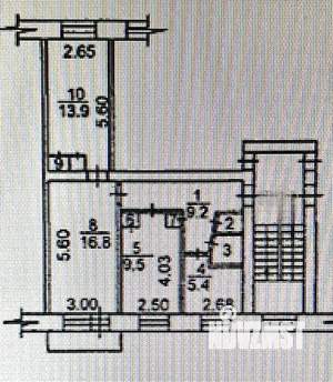3-к квартира, вторичка, 59м2, 4/5 этаж