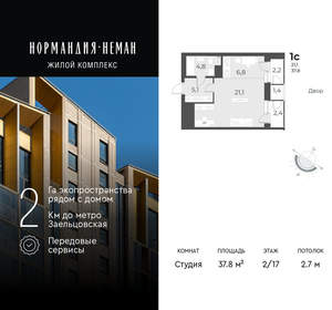 Студия квартира, вторичка, 38м2, 2/17 этаж