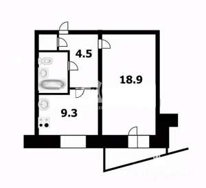 1-к квартира, вторичка, 37м2, 5/9 этаж