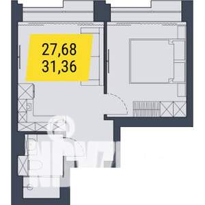 1-к квартира, вторичка, 31м2, 25/29 этаж