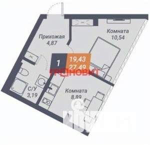 1-к квартира, вторичка, 27м2, 8/8 этаж