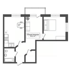 2-к квартира, вторичка, 60м2, 7/20 этаж