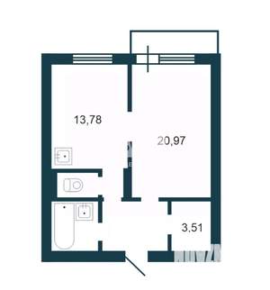 1-к квартира, вторичка, 49м2, 7/10 этаж