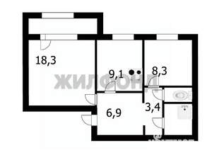 2-к квартира, вторичка, 49м2, 1/10 этаж