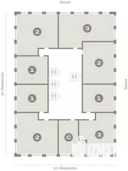 2-к квартира, вторичка, 67м2, 17/30 этаж