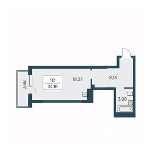 Студия квартира, вторичка, 35м2, 22/27 этаж