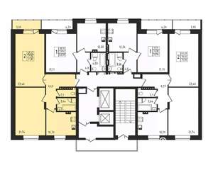 2-к квартира, вторичка, 70м2, 5/17 этаж