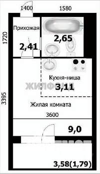 1-к квартира, вторичка, 17м2, 10/17 этаж